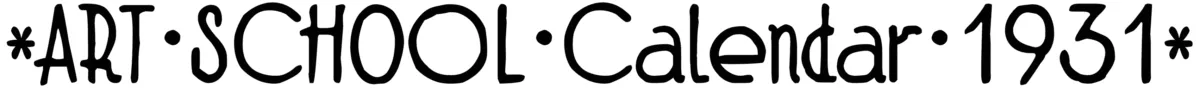zai Art School Calendar 1931 Font 1