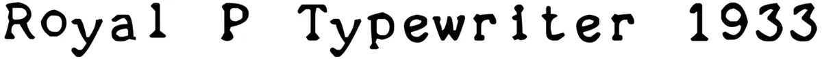 zai Royal P Typewriter 1933 Font 1