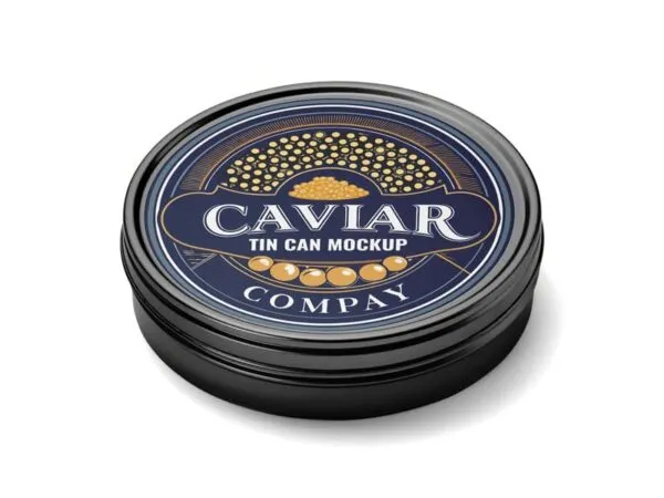 Free Black Caviar Tin Can Mockup Image 1 Designers Lab