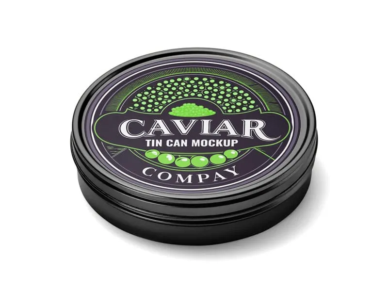 Free Black Caviar Tin Can Mockup Image 3 Designers Lab